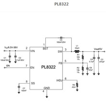 PL8322   DC-DC降压变换器 开关评率100KHz   ESOP8封装