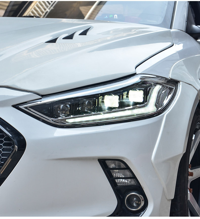 适用现代领动大灯总成改装led大灯16-19款20款led透镜世纪版流光