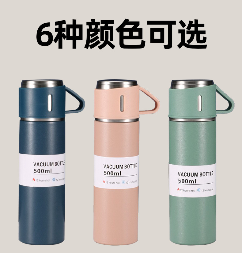 Hot Sale 304 Three-Piece Stainless Steel Thermos Cup Gift Set Male and Female Portable Business Tea Cup Cross-Border Dedicated