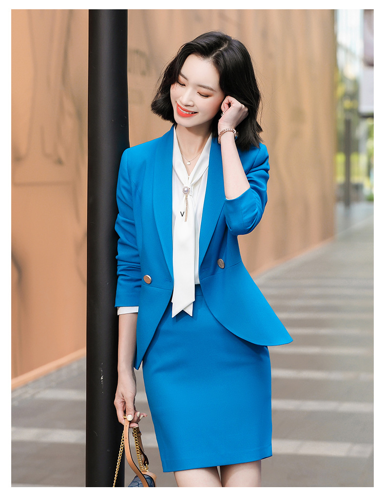 主持人正装高端西装套装女播音艺考上镜职业套裙演讲比赛薄西服夏