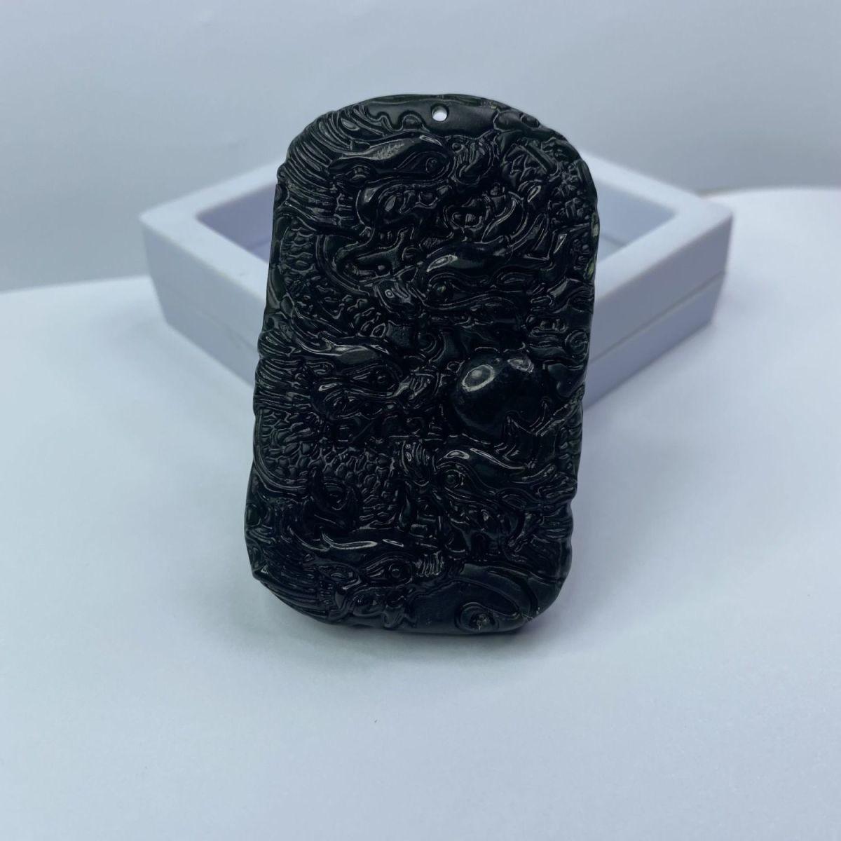 九龙玉牌吊坠玉器墨绿玉黑绿玉双面玉坠男士款挂件玉石玉吊坠