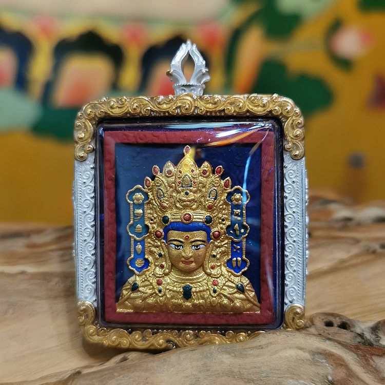 西藏矿物质彩绘擦擦佛像嘎乌盒吊坠本命佛觉沃佛随身唐卡小佛像