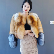 23新款冬季女士加厚保暖红狐银狐狐狸毛fox fur jacket皮草短外套