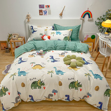 四件套新品新品100男孩卡通床单被套床上用品儿童单人三件套恐龙4