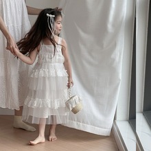 女童韩版洋气吊带纱裙2024夏装时尚公主裙儿童拼接连衣裙夏季裙子