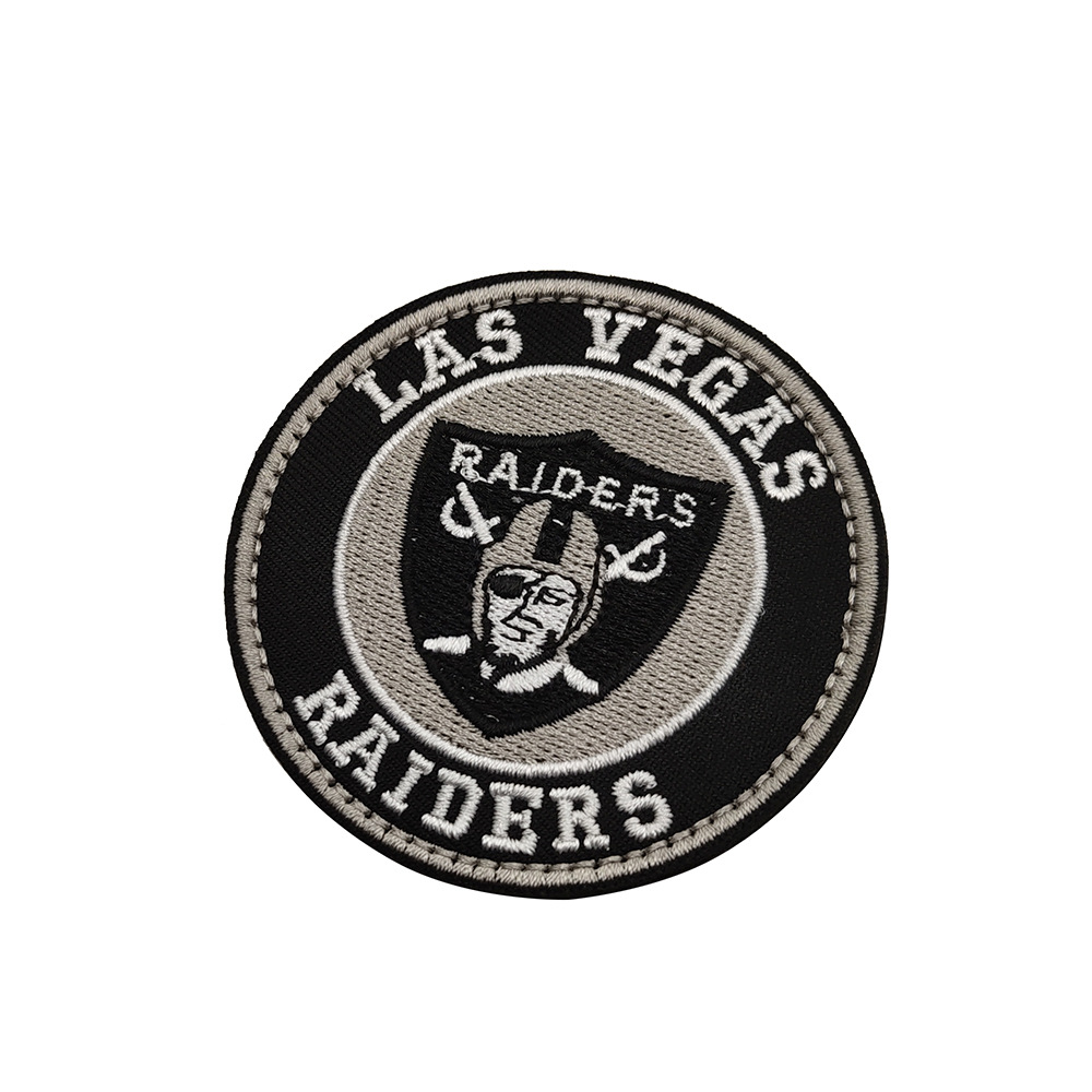 nfl球队raiders突击者队标刺绣臂章魔术贴背包贴布贴绣花章补丁