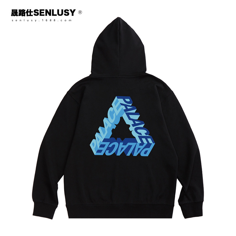 欧美ins潮牌三角圆领卫衣男春秋薄款情侣装宽松长袖外套palace潮￥75