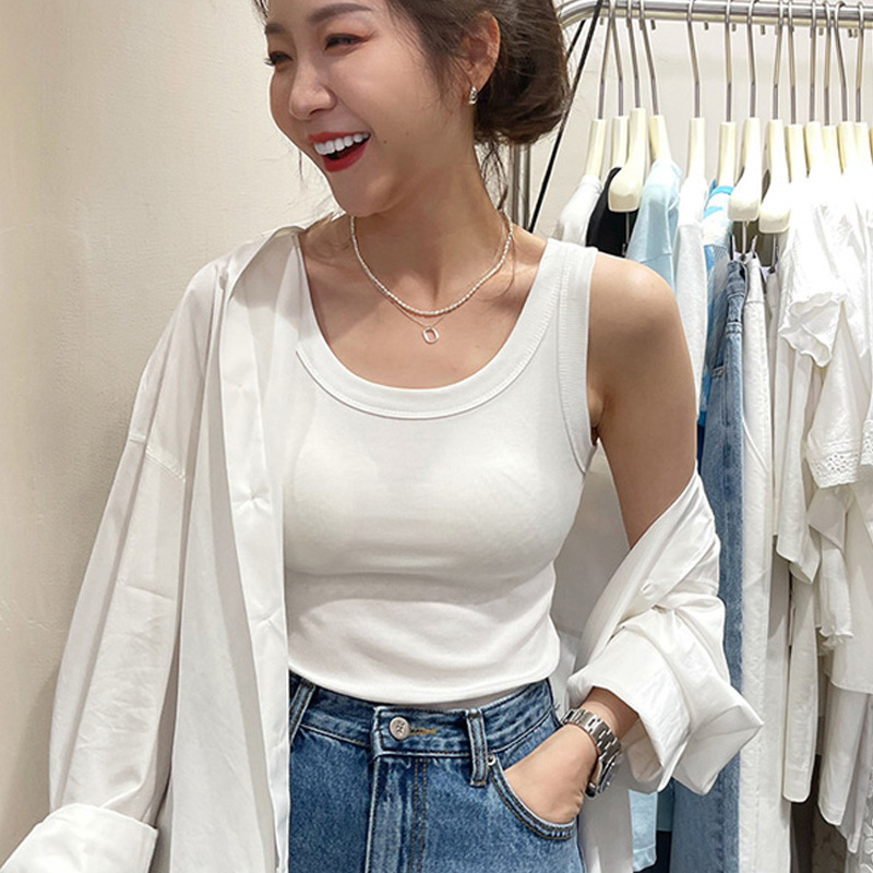 女装宽肩背心图片