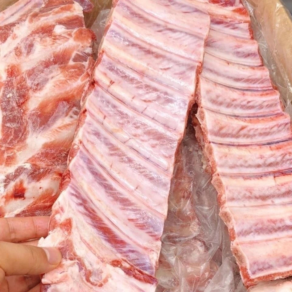 新鲜冷冻宽寸排肋排猪排骨一箱20斤饭店食堂快餐食材