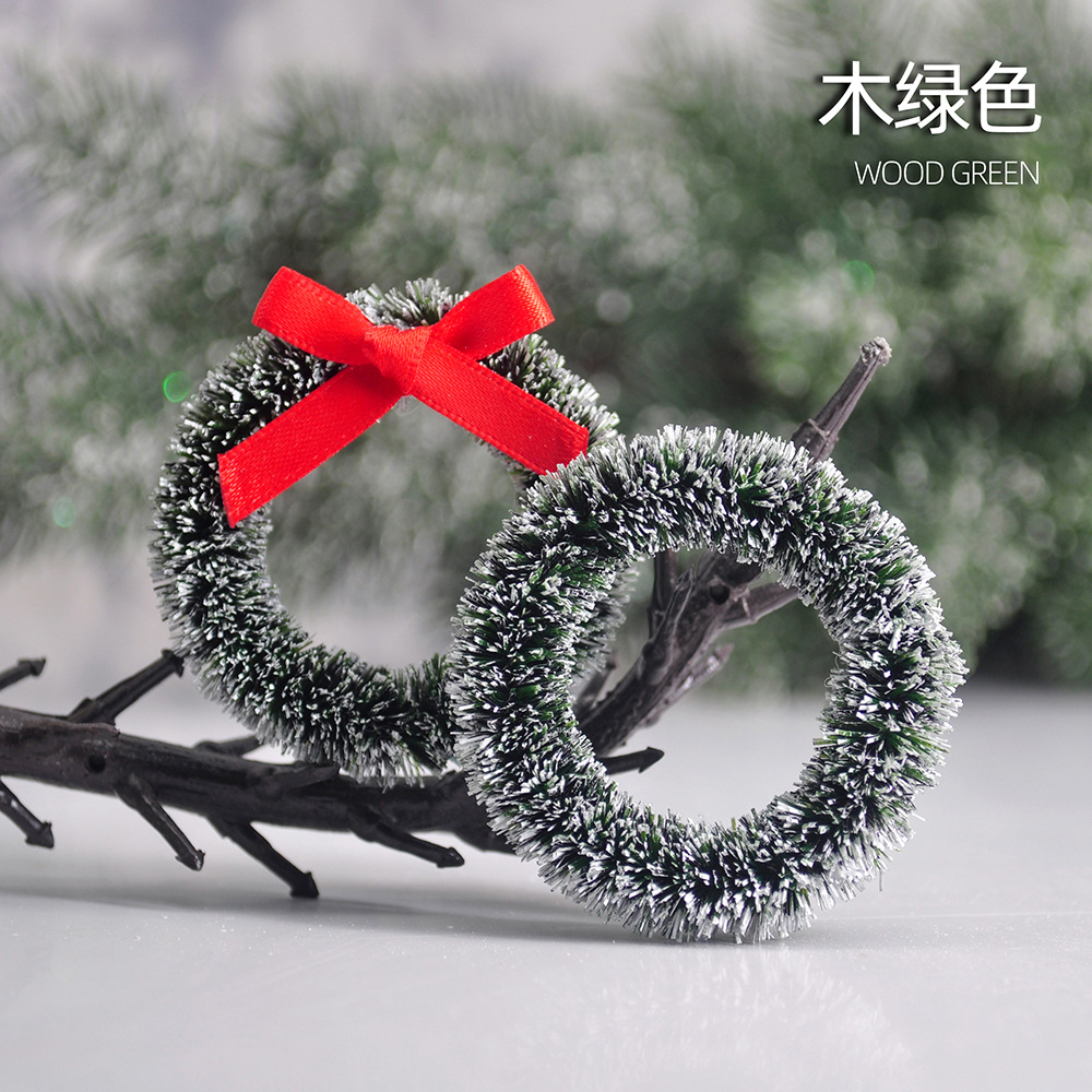 Cross-Border Simple Door Decoration DIY Christmas Wreath Simulation Rattan Qiongma Bow Mini Wreath Easter Decoration