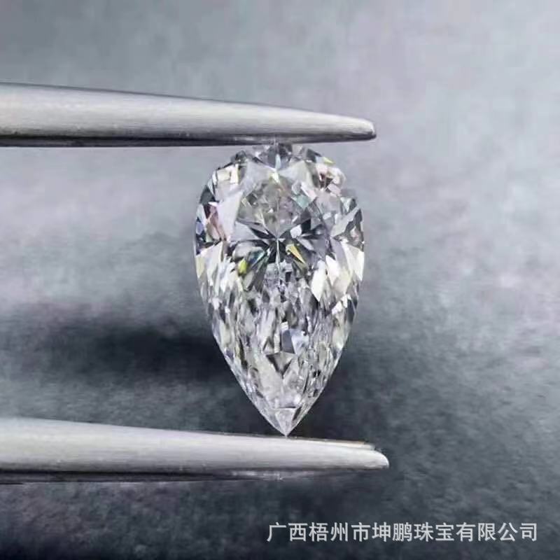 源头工厂水滴石美国进口D色异形莫桑裸石裸钻梨形钻配件高净度