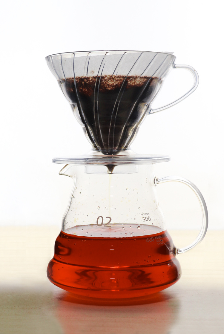 v形滤杯v60咖啡杯v02手冲树脂过滤杯锥形螺旋滴漏杯大号1-4人份