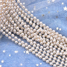 3-4mm珍珠手工链条铜流苏链子diy古风头饰材料发簪子手工饰品配件