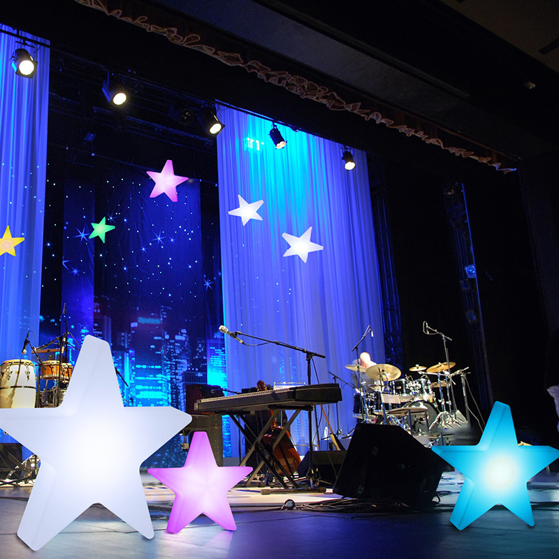 led发光五角星灯户外广场公园防水装饰灯圣诞节婚庆创意星星灯