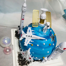 Z7GN航天飞机7件套宇航员星球火箭蛋糕装饰品摆件航空模型探险火