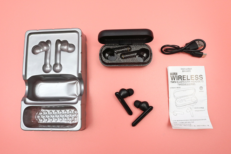 tws蓝牙耳机5.0运动入耳式指纹触控立体声私模无线蓝牙耳麦厂家