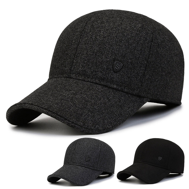 New Hat Men's Winter Middle-Aged and Elderly Peaked Cap Dad's Hat Grandpa Old Man Earflaps Warm Baseball Cap