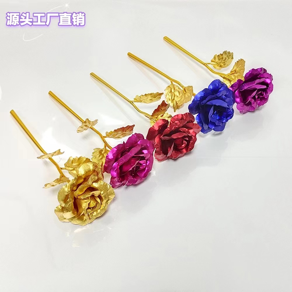 Factory 24K Gold-Foil Roses Gold Foil Flower Artificial Flower Christmas Valentine's Day Gift Creative Gift Activity Gift