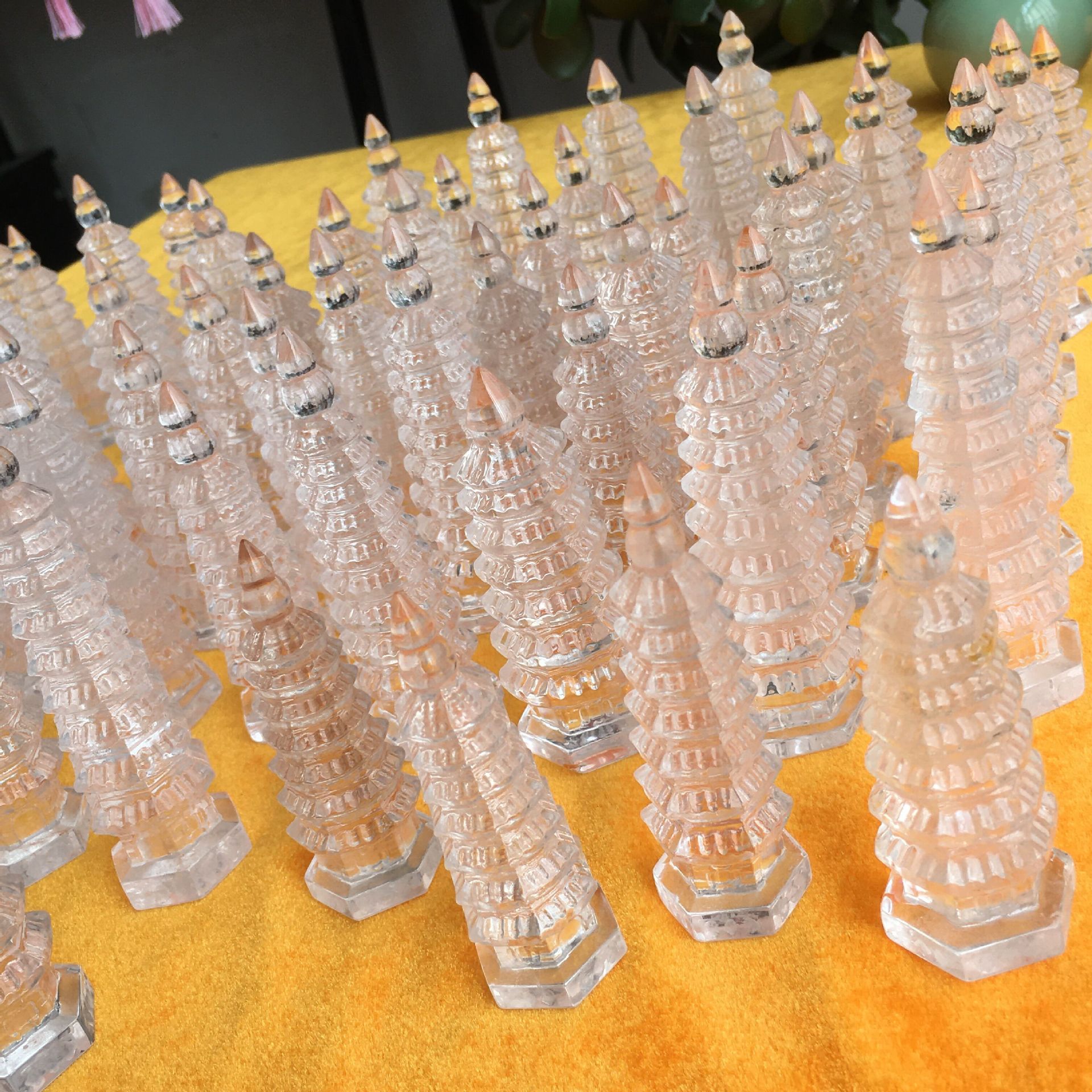 白水晶文昌塔摆件七层九层十三层水晶学习旺事业塔文昌塔