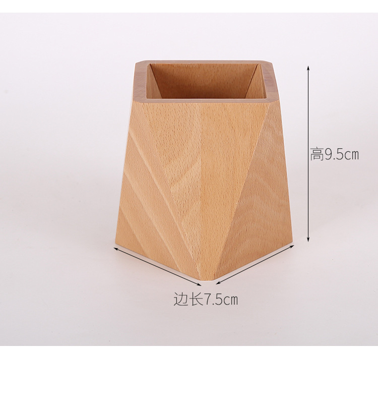 Stationery Solid Wood Pen Holder Storage Box Simple Modern Office Beech Walnut Pen Container Customizable Logo