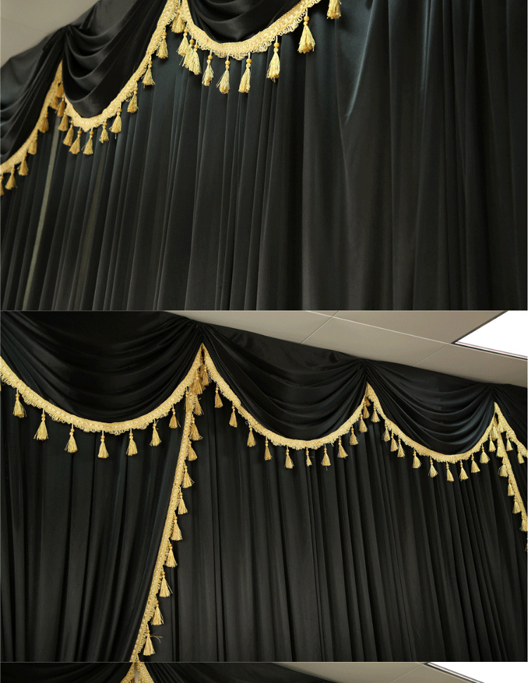 白事布幔礼孝堂殡仪馆布置纱幔灵堂背景布丧事幕布黑白葬礼灵棚布