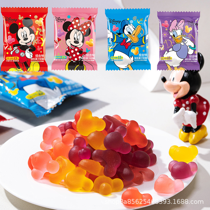 迪士尼果汁软糖米奇头可爱造型结婚喜糖订婚儿童零食休闲食品批发