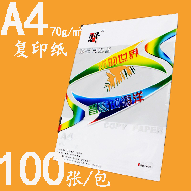 a4打印复印传真纸70g/80g学生手工绘画草稿100张本白双面道林纸