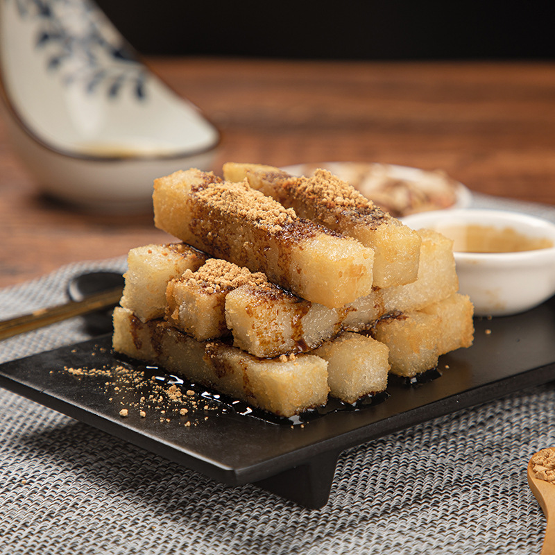 严老头红糖糯米糍粑280g配红糖浆汁黄豆粉火锅店油炸小吃开袋即食