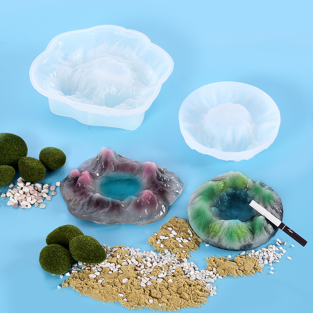 diy水晶滴胶冰雪山烟灰缸大小号硅胶模具手工制作烟灰缸模具