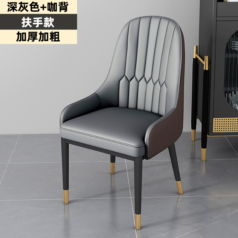 Nordic Dining Chair Simple Living Room Soft Bag Hotel Dining Chair Backrest Leisure Laptop Desk Chair Leisure Metal Seat