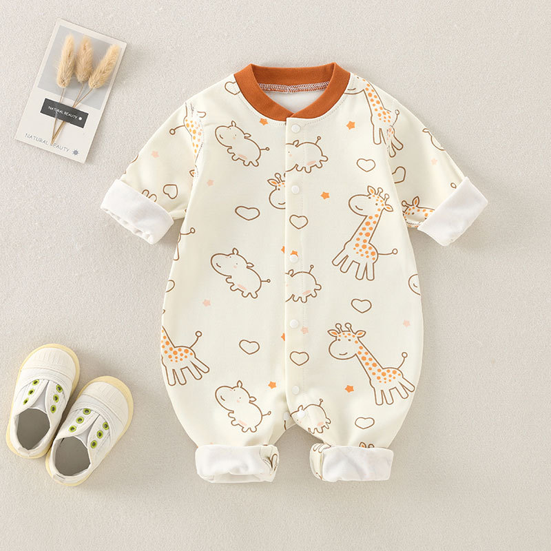 Baby Jumpsuit Spring and Autumn Pure Cotton Bottoming Class a Newborn Romper Female Male Baby Romper Boneless Baby Clothes