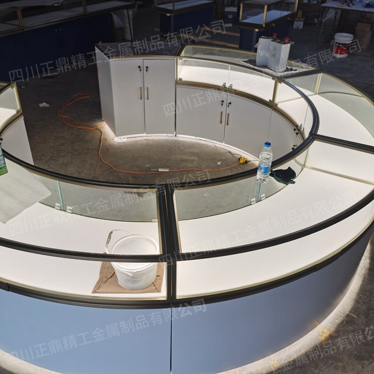 圆弧形珠宝展示柜烤漆扇形中岛展柜手表钻石奢侈品店陈列柜定制