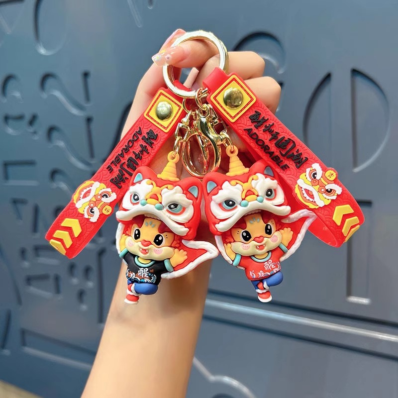 dragon year mascot national tide lion dance dragon doll lovely key buckle small ornaments key chain doll pendant