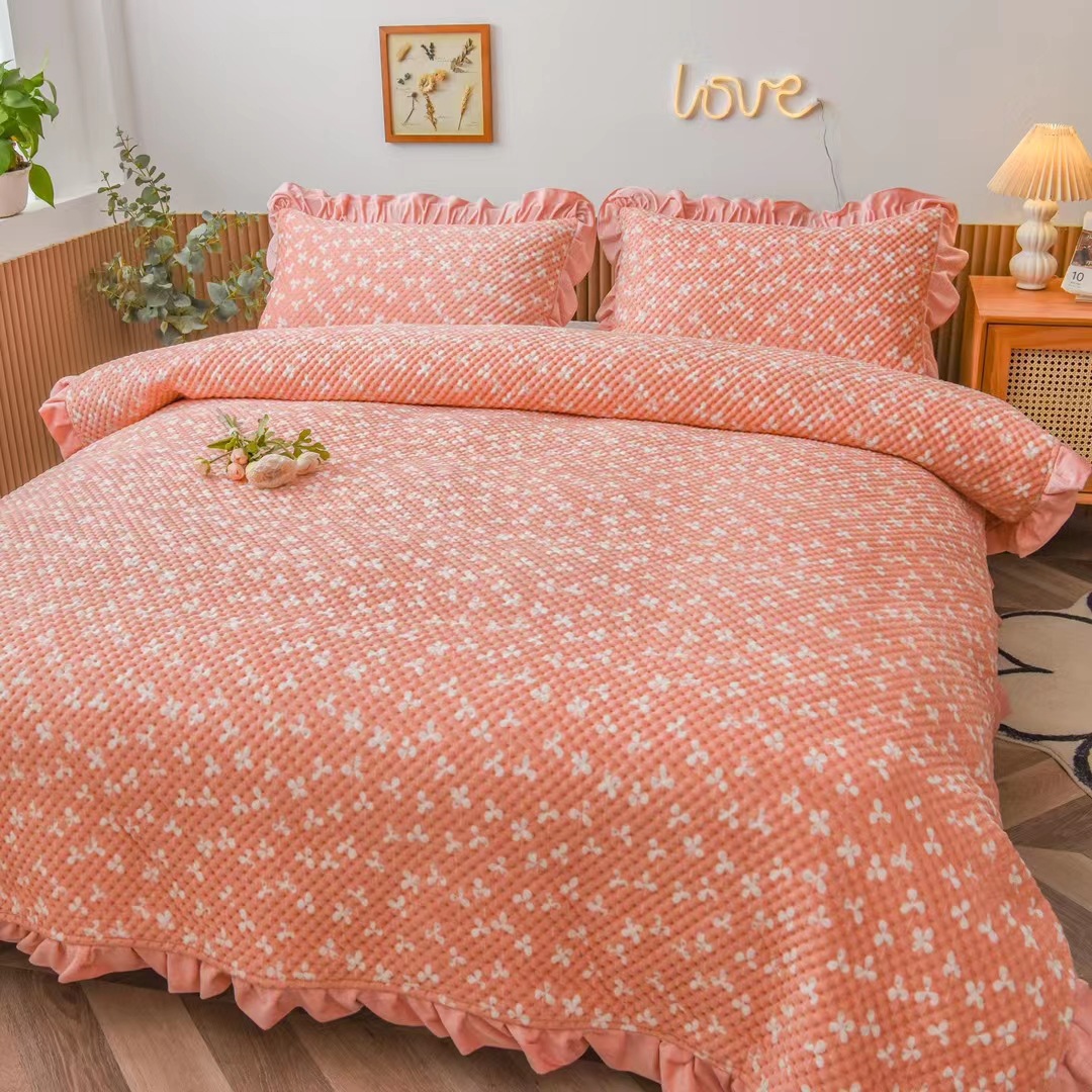 牛奶绒床单单件珊瑚绒毛毯冬季法兰绒防滑加厚夹棉榻榻米炕单代发