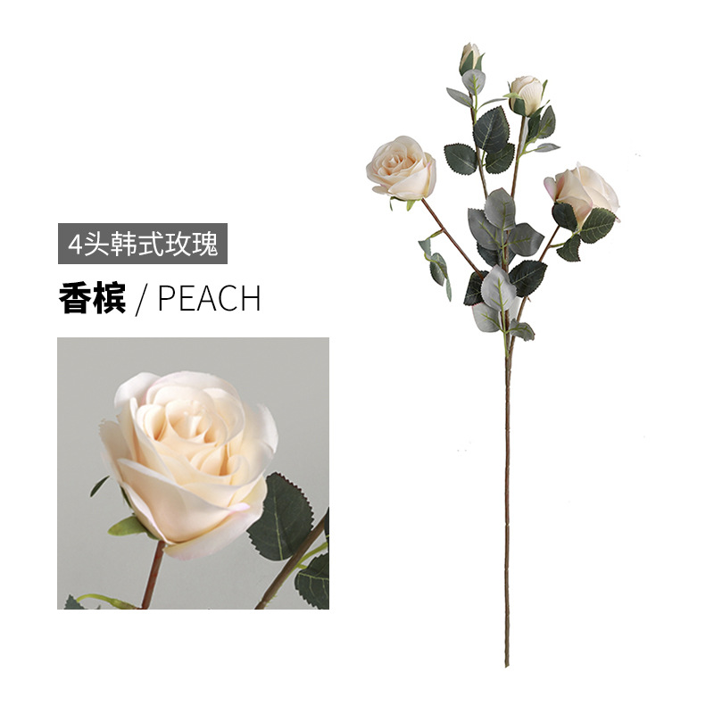 New Chinese Style Home Decoration Fake Rose Flower Bouquet Wedding Road Lead Arrangement 4 Korean Roses