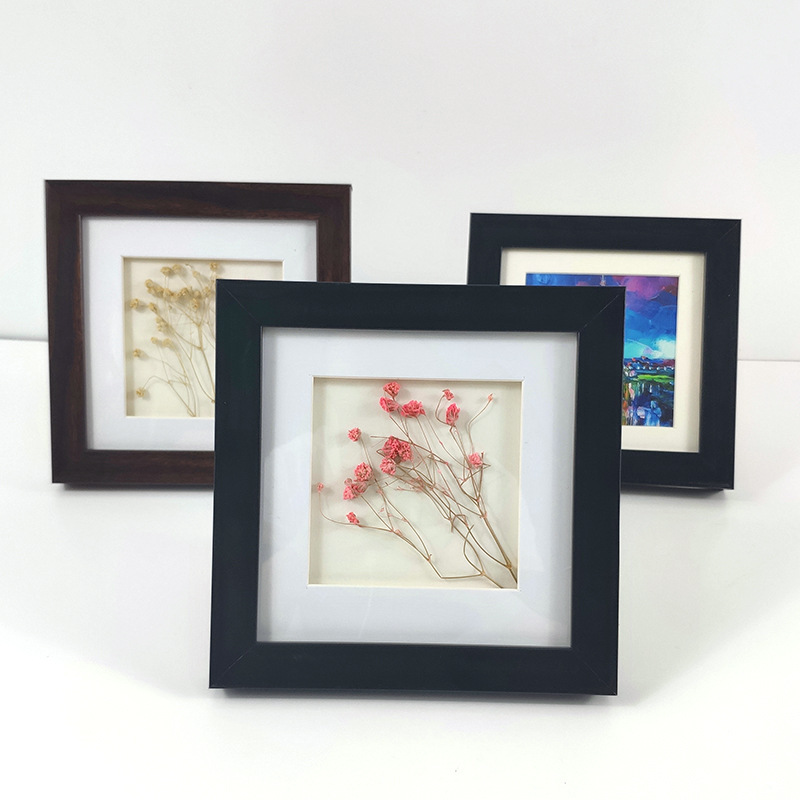 立体中空小画框 装裱油画棒作品画相框正方形衍纸手工干花标本框