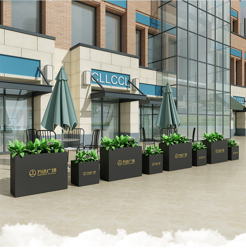 户外铁艺隔断花箱门店外摆房地产组合商业街花槽移动花箱组合花坛