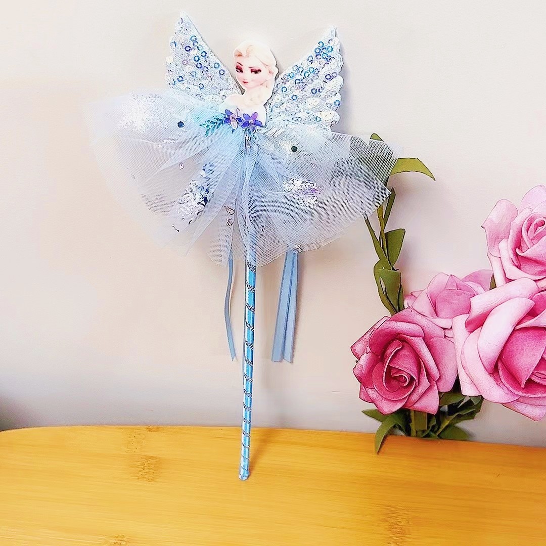 Children's Magic Wand Princess Bowknot 61 Magic Stick Wings Wholesale Elsa Ice and Snow Factory Direct Sales