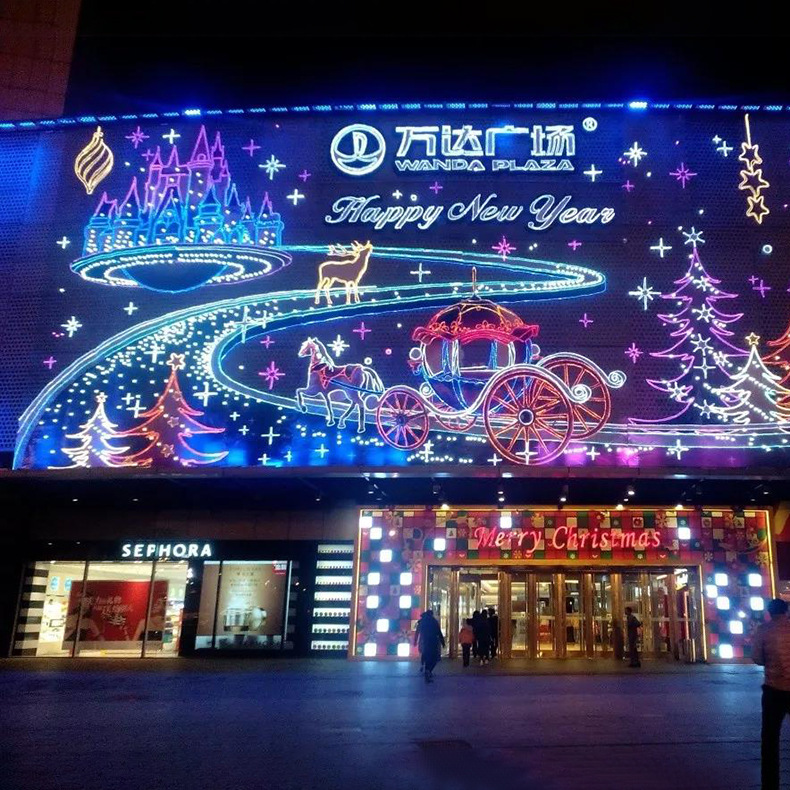 步行街走廊大型广场 亮化灯饰画 酒店影院ktv 夜景幕墙装饰造型灯