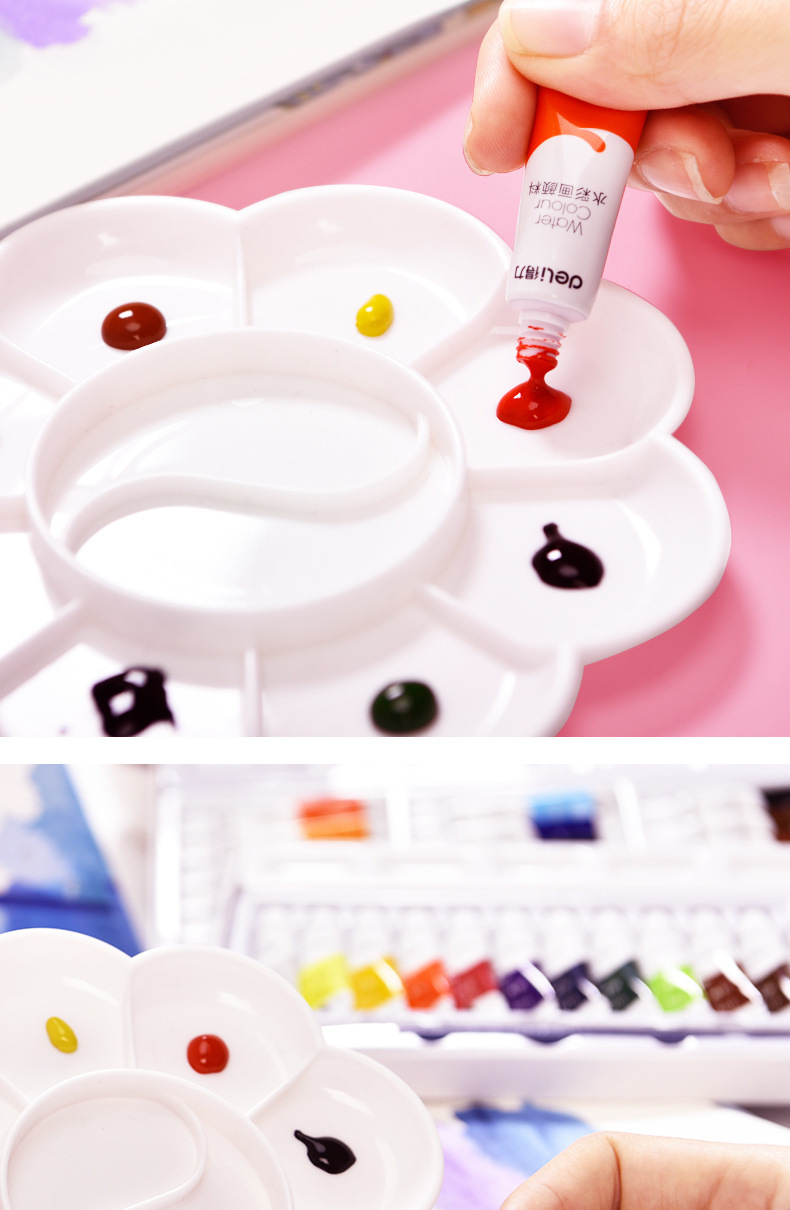 调色板美术生专用调色盘学生大号水粉丙烯水彩颜料椭圆多功能三线