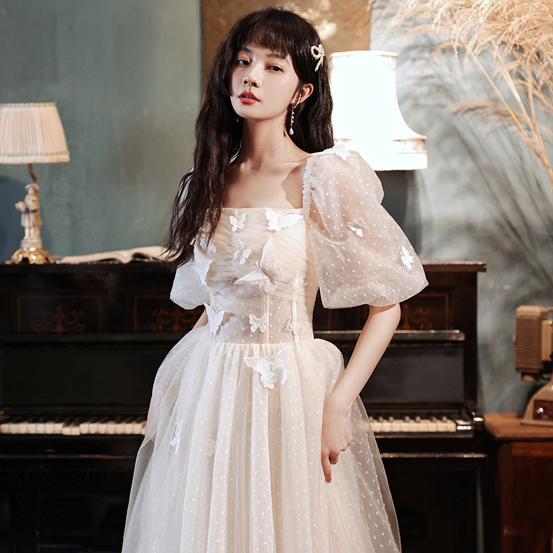 大码晚礼服2022新款高级小众大码伴娘裙仙气质生日小礼裙晚礼服女