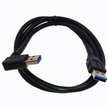 高速USB3.0数据线 延长 A公对A公左弯 USB3.0公对公线 AM-AM左弯
