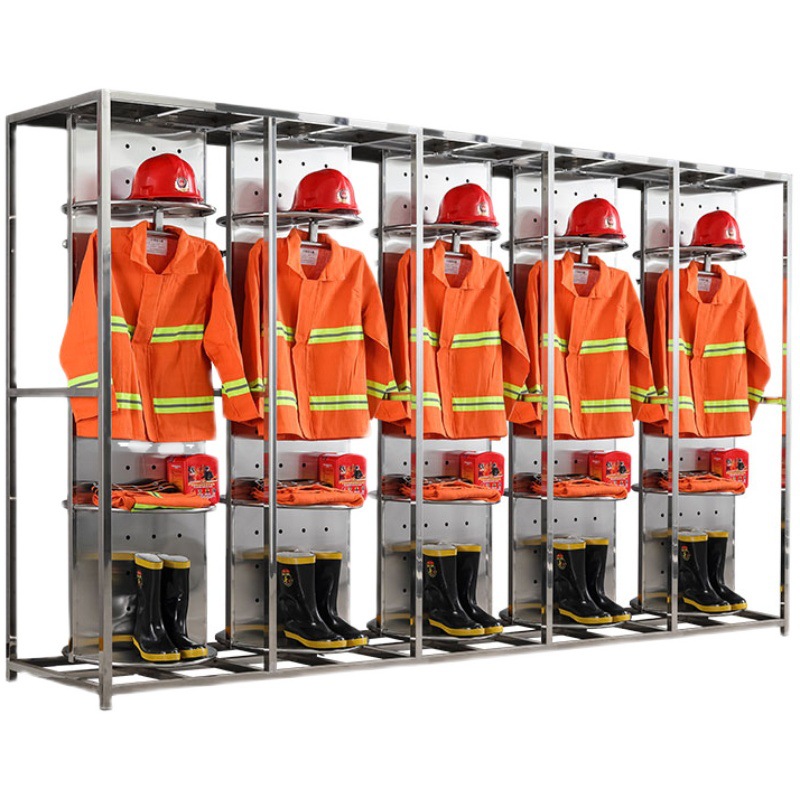 不锈钢消防员防化服备战服救援架挂衣架消防服战斗服可旋转衣帽架