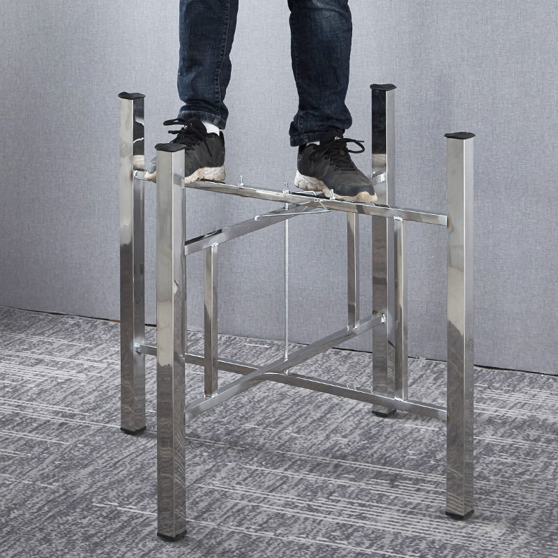 桌脚架简易不锈钢大圆可折叠铁艺腿支餐折叠代发批发独立站亚马逊