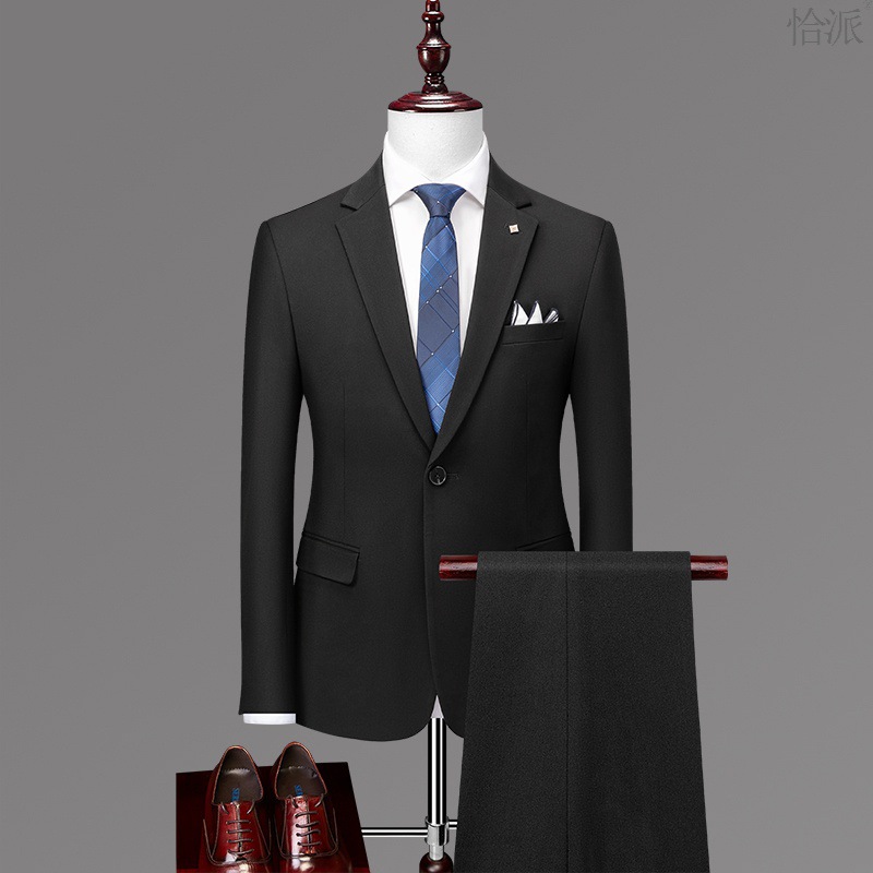 韩版西服男修身休闲英伦职业装小西装纯外套新郎结婚礼服潮两件套