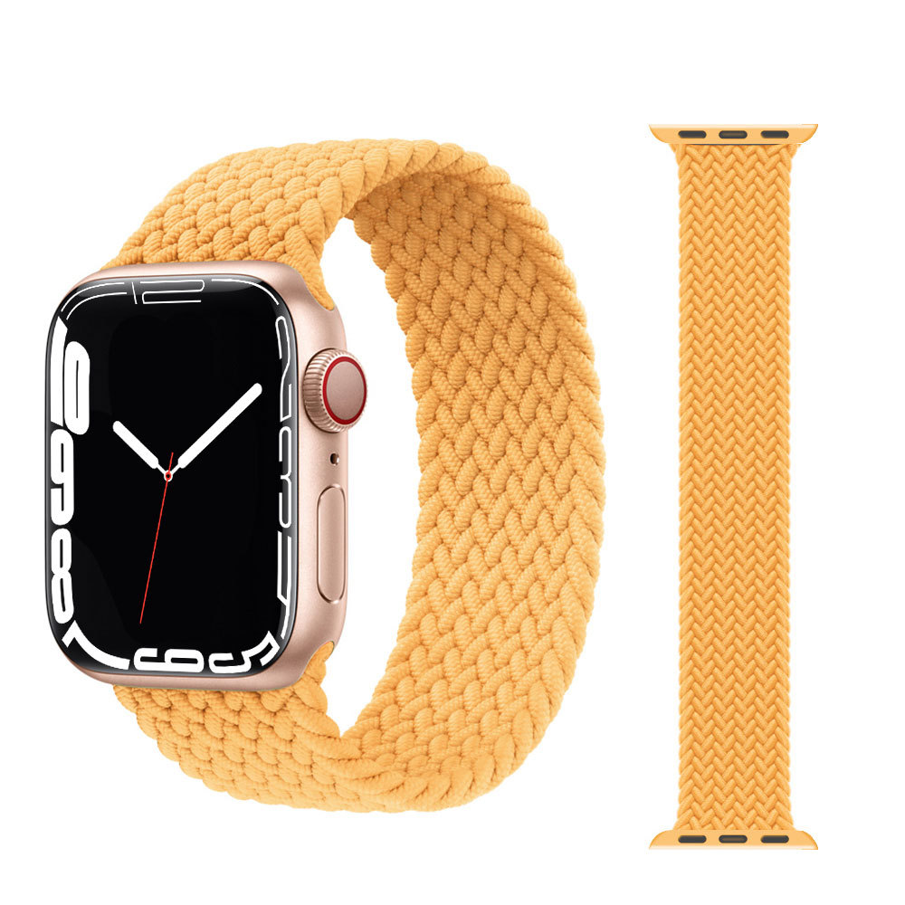 适用苹果手表单圈弹力编织表带apple watch7654321se弹力一体腕带