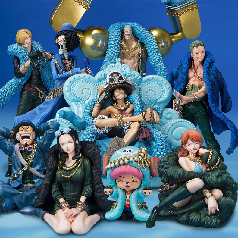 万代zero海贼王20周年纪念蓝衣华服路飞娜美索隆山治罗宾乔巴手办