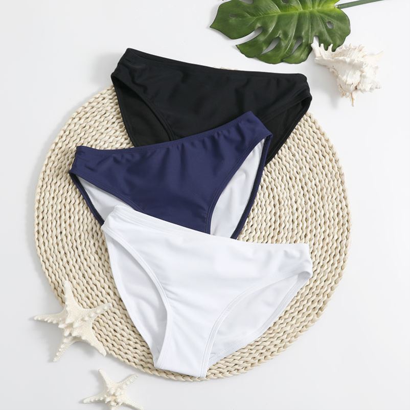 三角泳裤女士网红防走光底裤游泳衣内裤打底日系女生单独初中白色