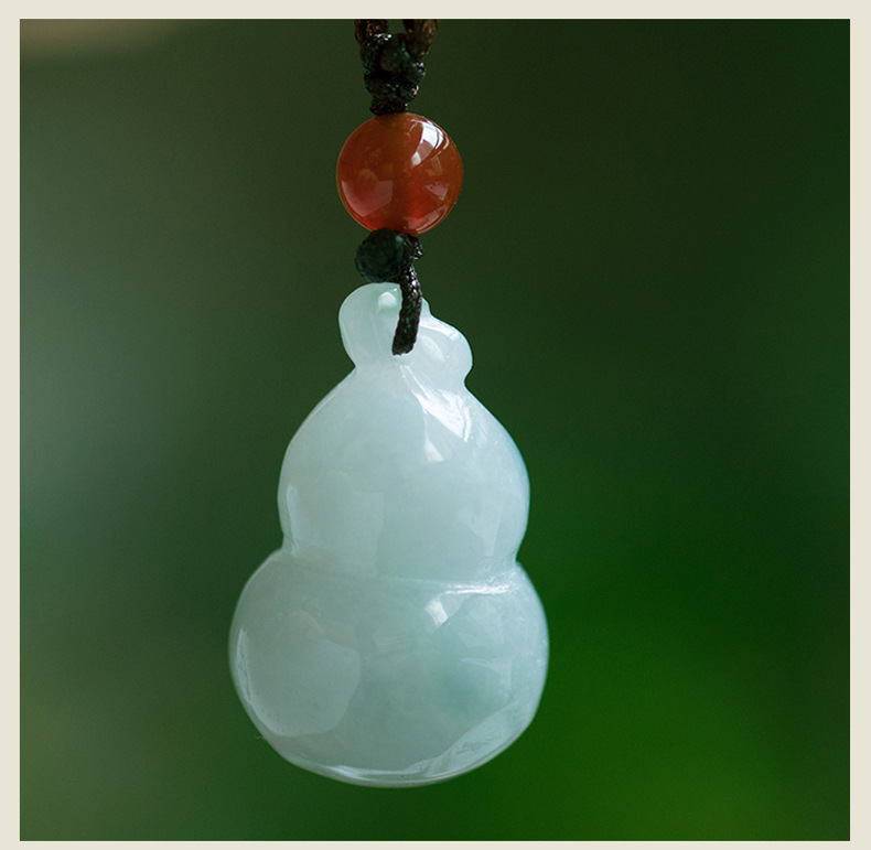 缅甸翡翠葫芦吊坠 冰糯种翡翠宝葫芦挂件 送礼自用宝玉葫芦