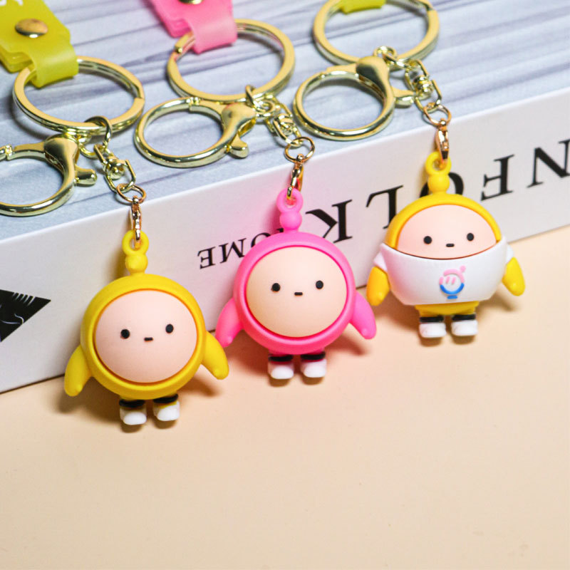 Surrounding the Game Egg Puff Party Keychain Car Pendant Couple Small Gift Internet Hot Key Pendants Wholesale